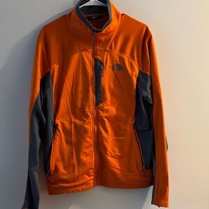 The North Face Men's Orange and Gray Softshell Jacket